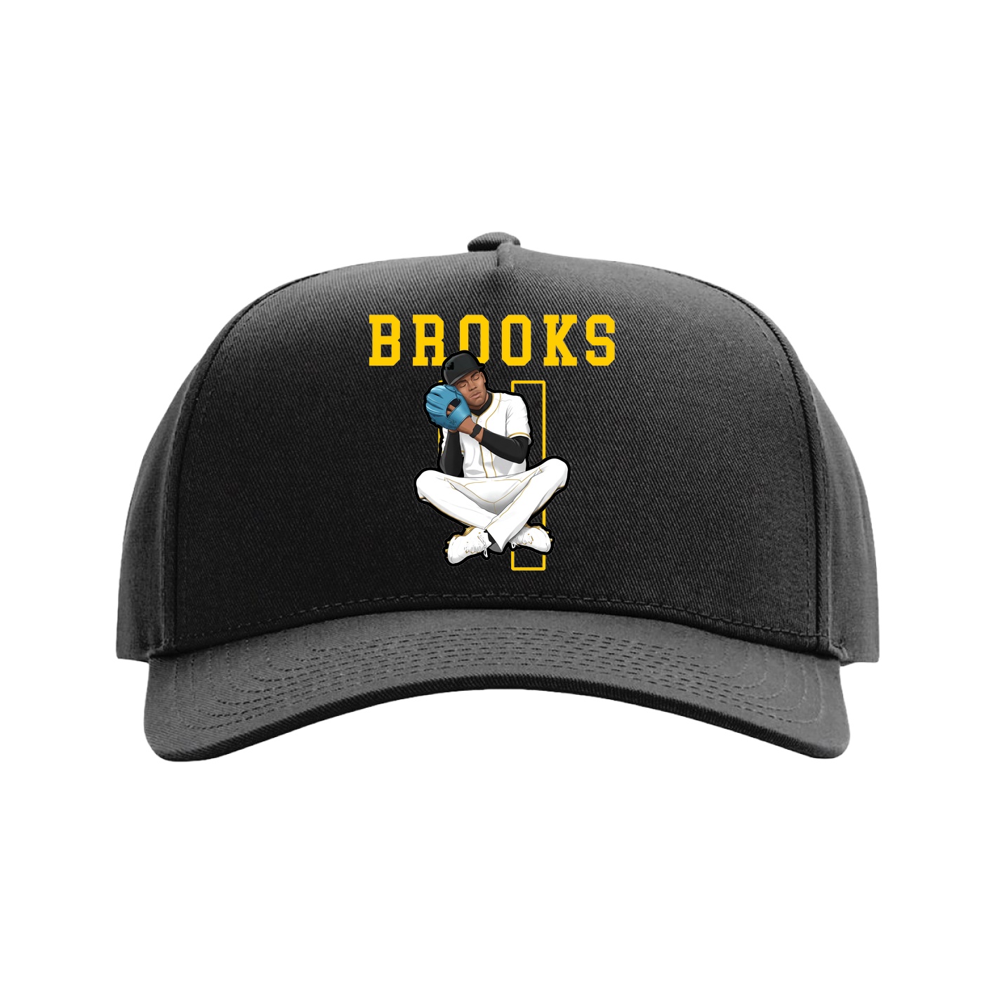 Full Fabric Five-Panel Champ Cap — Shirsey in Black