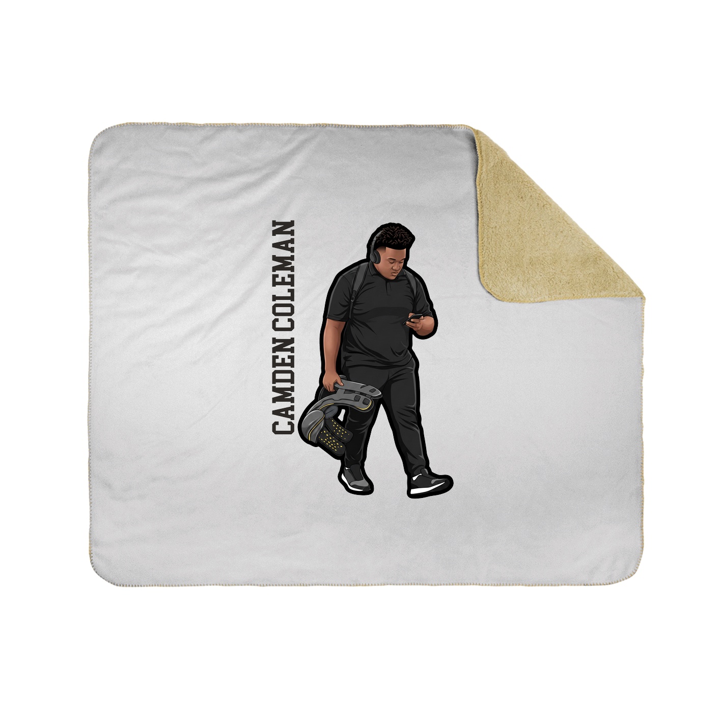 Throw Blanket — Name Vertical in White