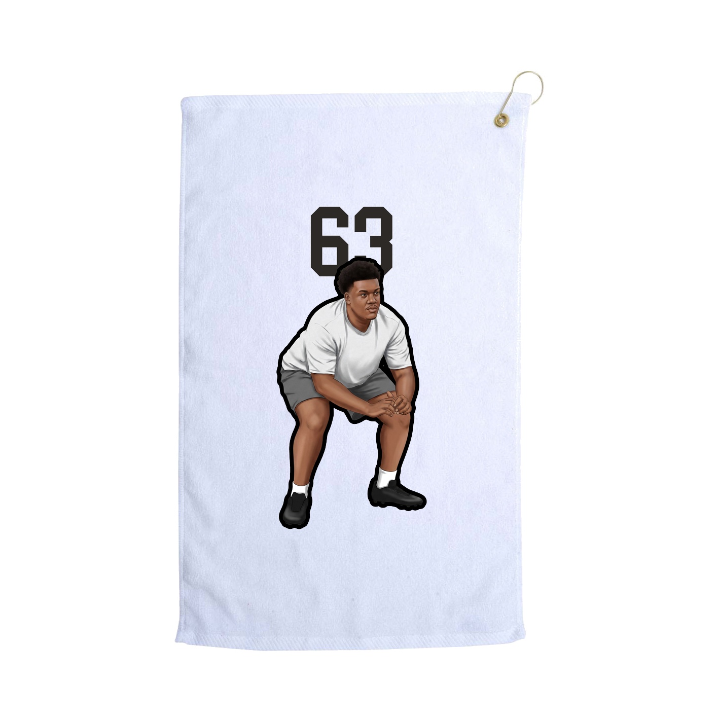 Golf Towel — Number Top in White