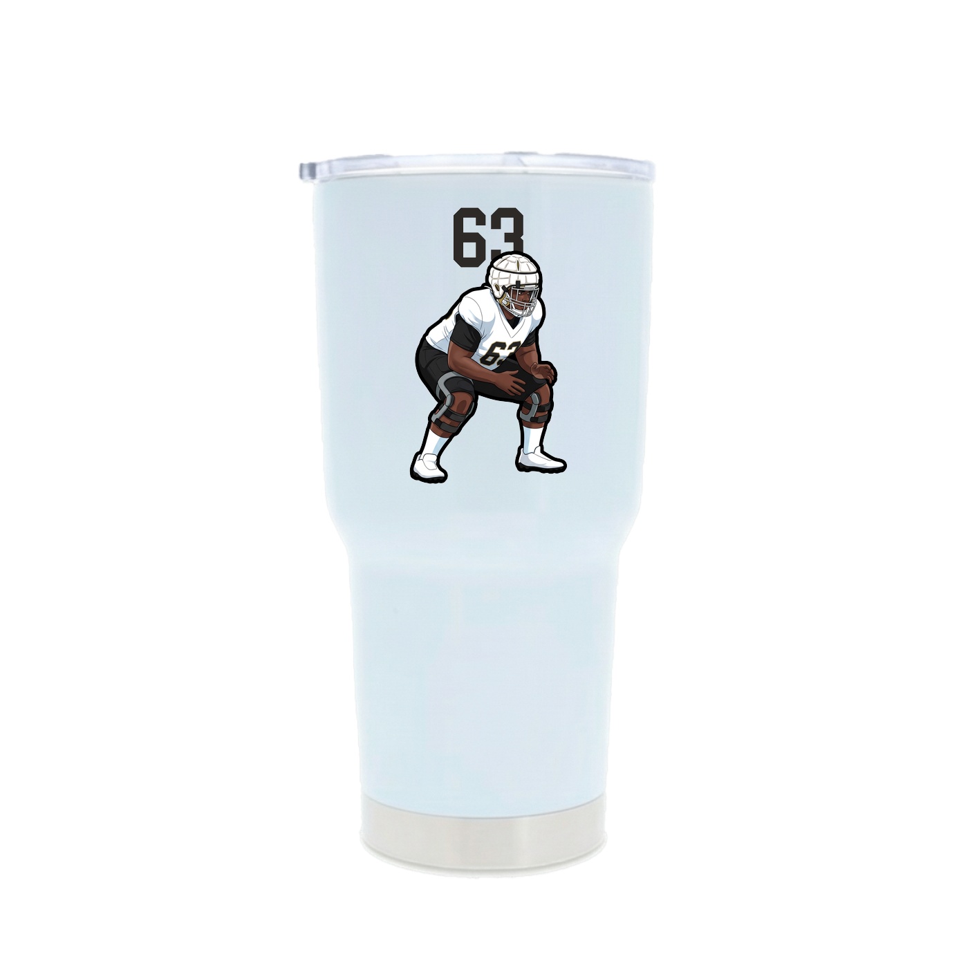 30oz Stainless Steel Tumbler — Number Top in White