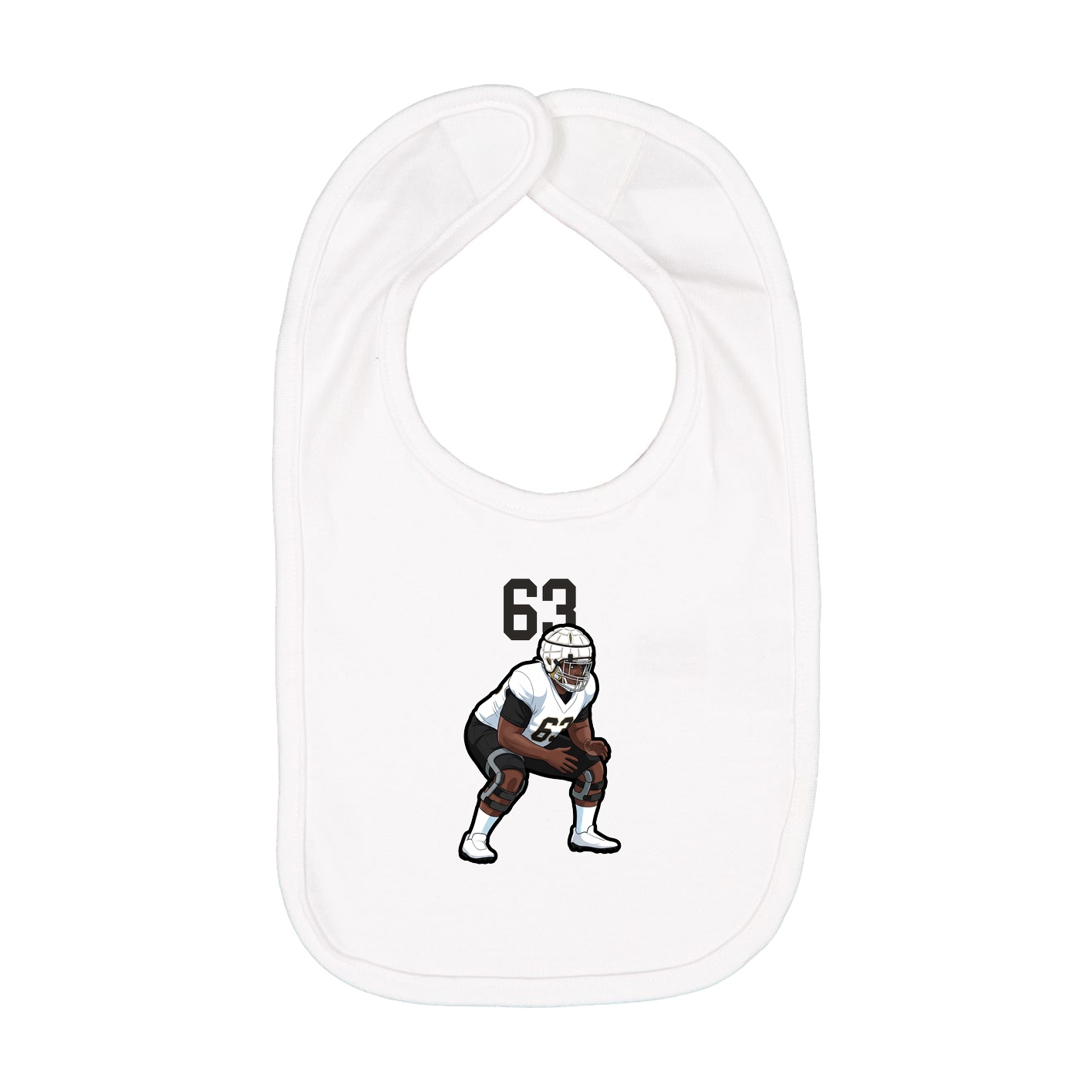 Infant Bib — Number Top in White