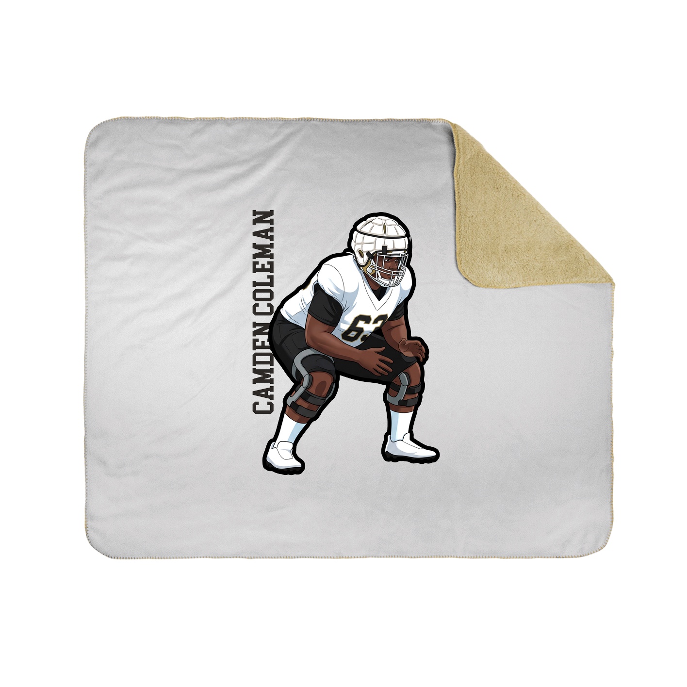 Throw Blanket — Name Vertical in White