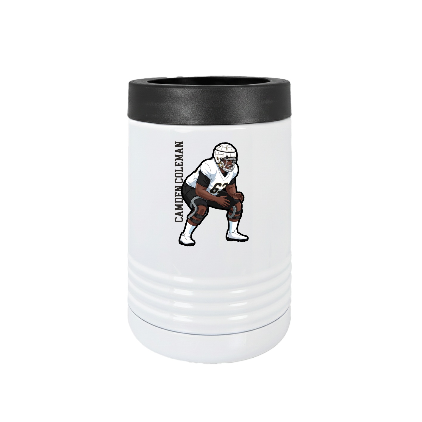 Beverage Holder — Name Vertical in White