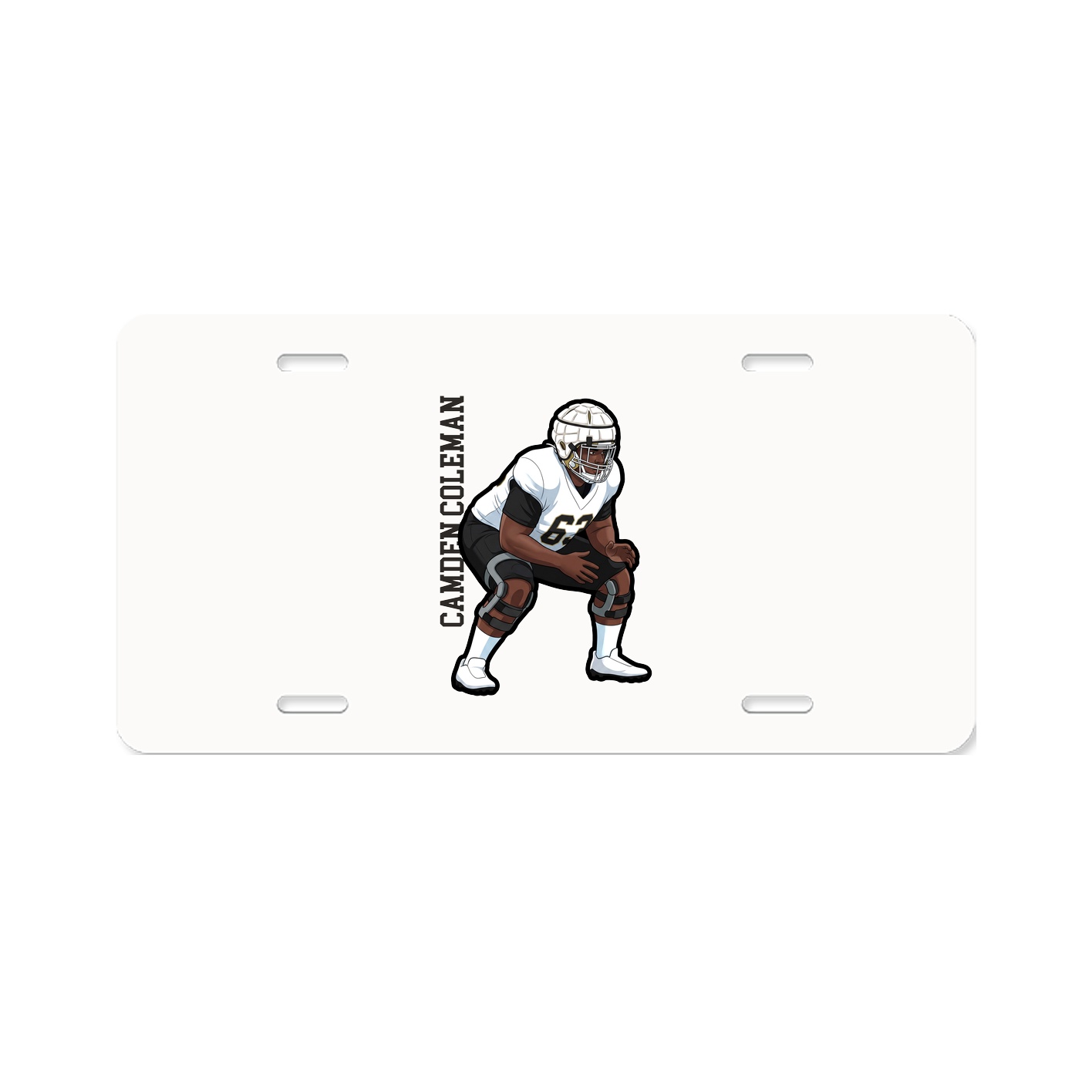 License Plate — Name Vertical in Classic