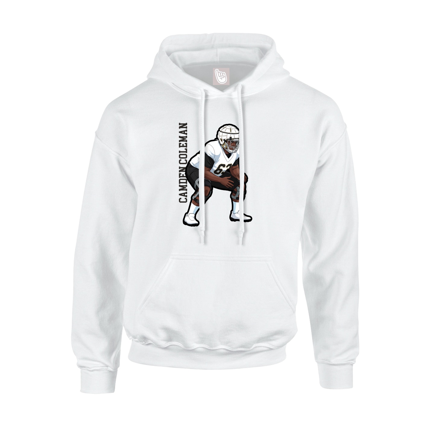 Youth Hoodie — Name Vertical in White