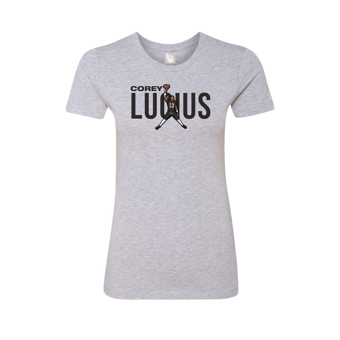 Womens Tee — Player Name in Grey
