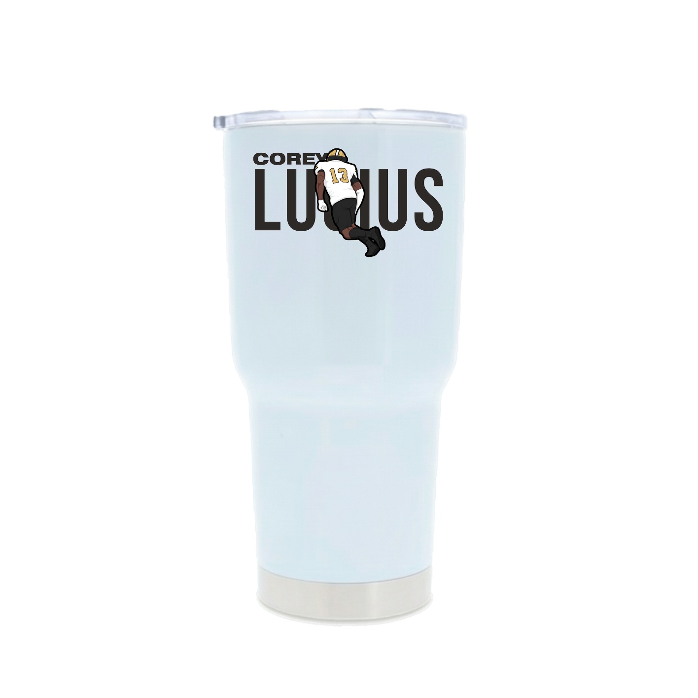 30oz Stainless Steel Tumbler — Player Name in White
