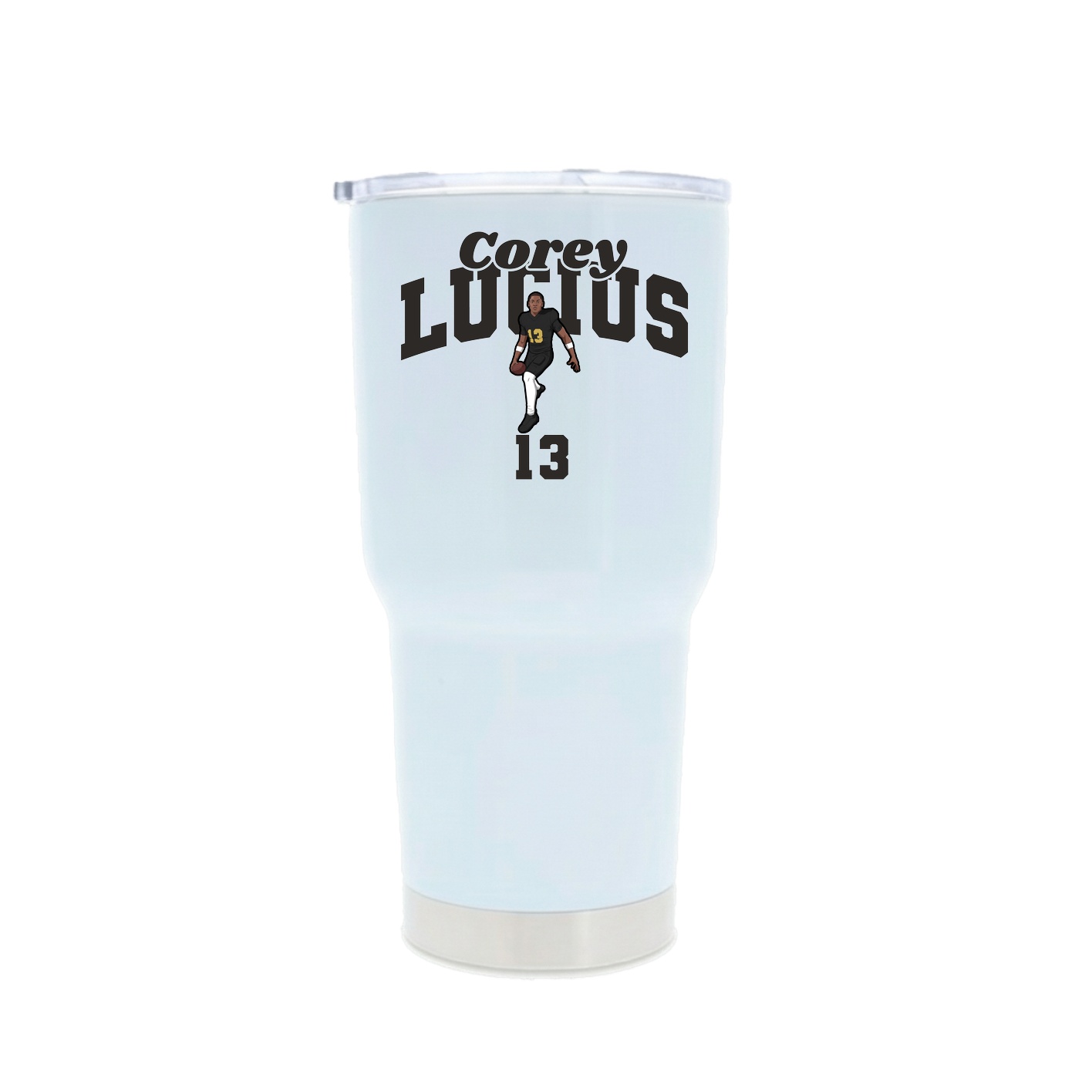 30oz Stainless Steel Tumbler — Signature Arch in White
