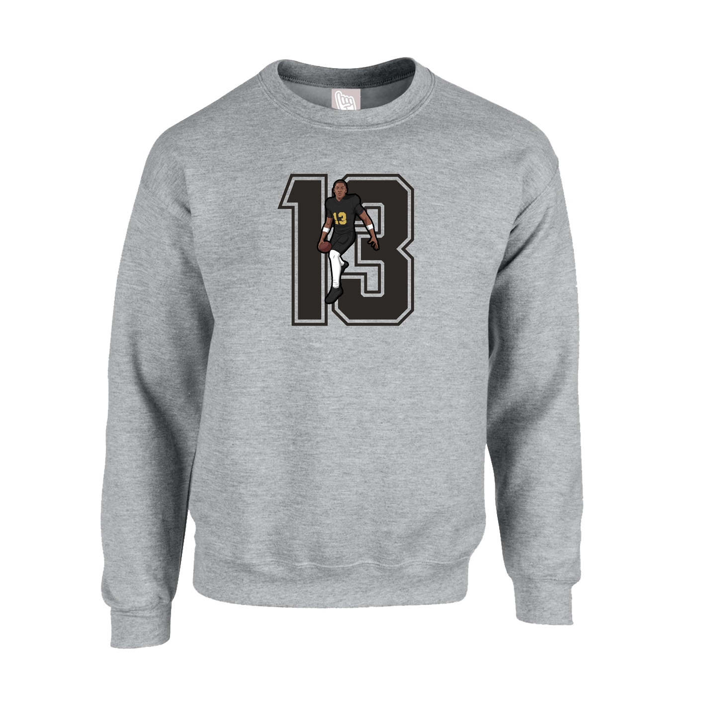 Fleece Crew — Number in Grey