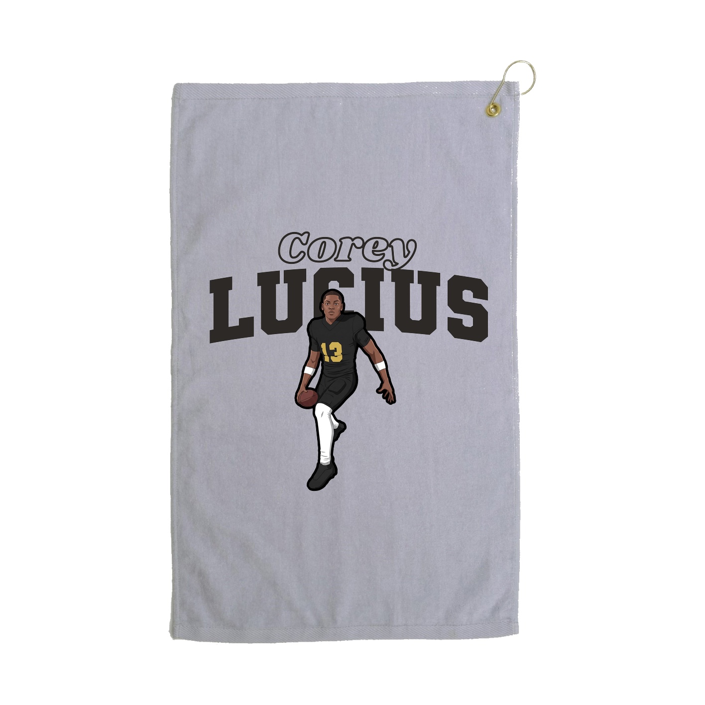 Golf Towel — Name Arch in Grey