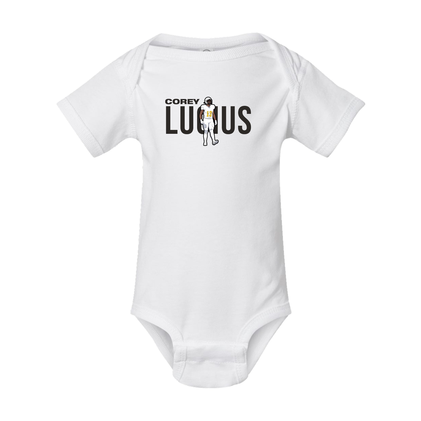 Baby Onesie — Player Name in White