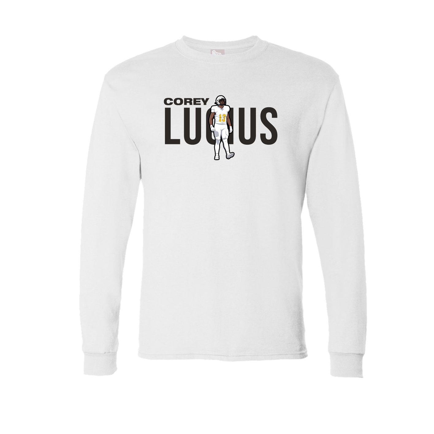 Long Sleeve Tee — Player Name in White