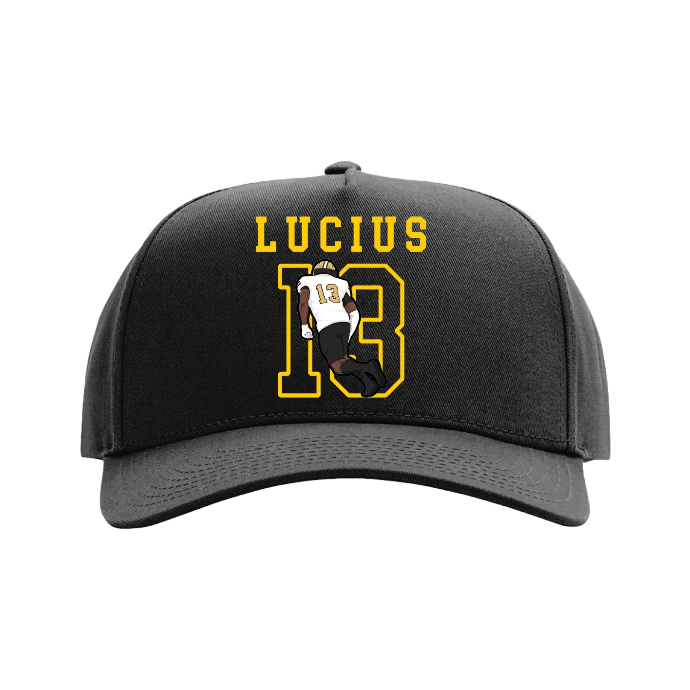 Full Fabric Five-Panel Champ Cap — Shirsey in Black