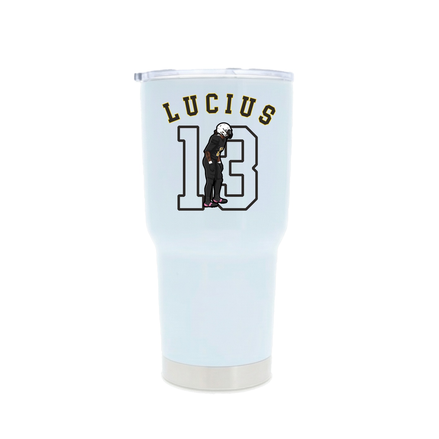 30oz Stainless Steel Tumbler — Shirsey Arch in White