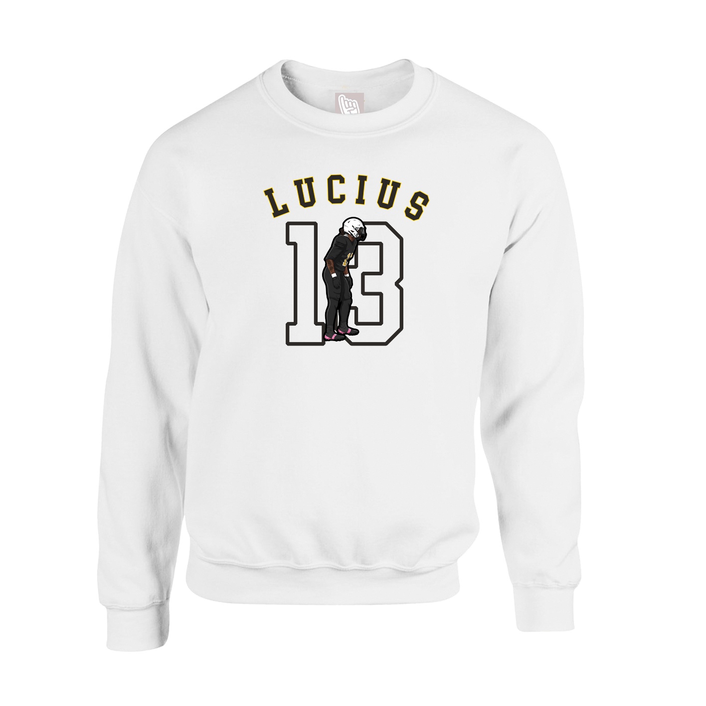 Fleece Crew — Shirsey Arch in White