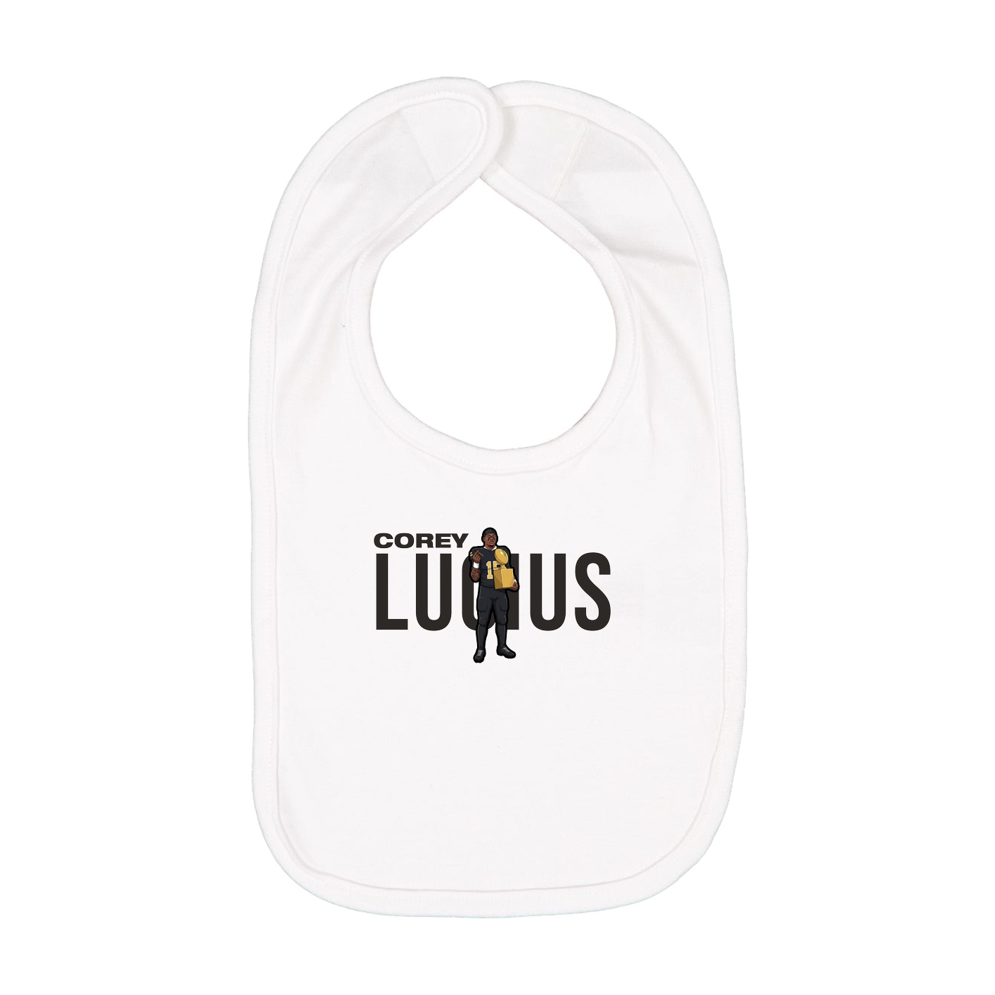 Infant Bib — Player Name in White
