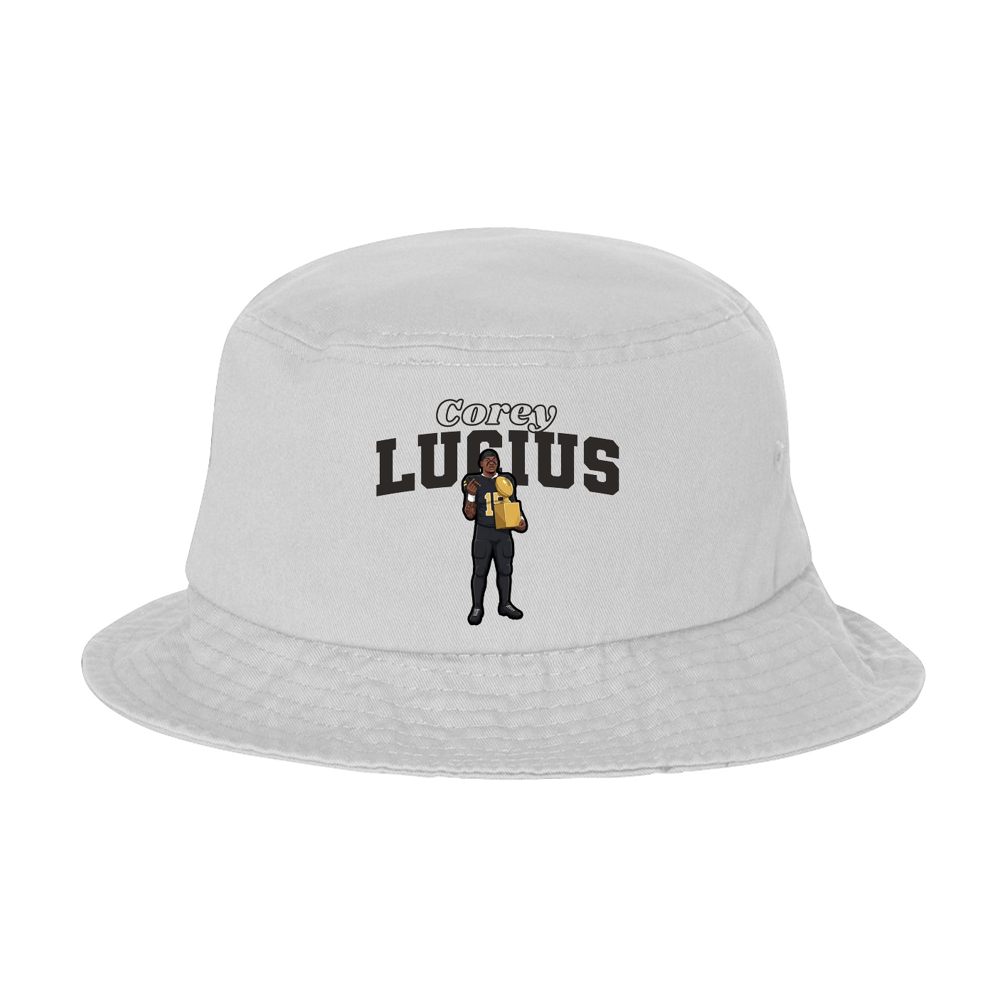 Bucket Cap — Name Arch in White