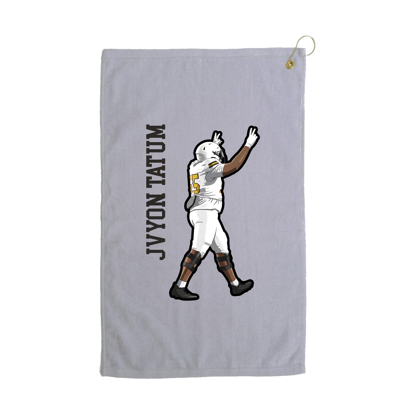 Golf Towel — Name Vertical in Grey