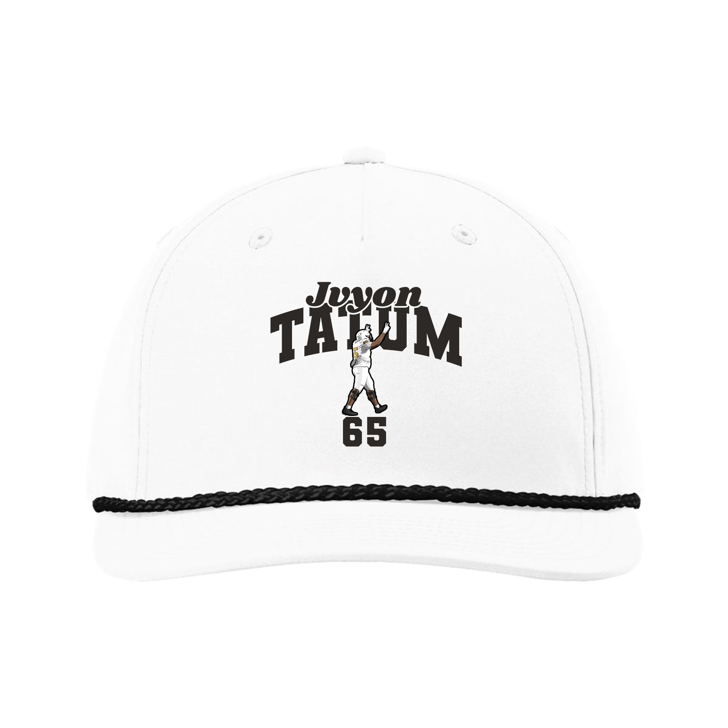 Five-Panel Classic Rope Cap — Signature Arch in White
