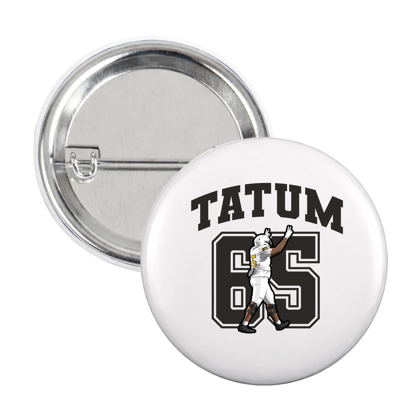Game Day Button — Number in White