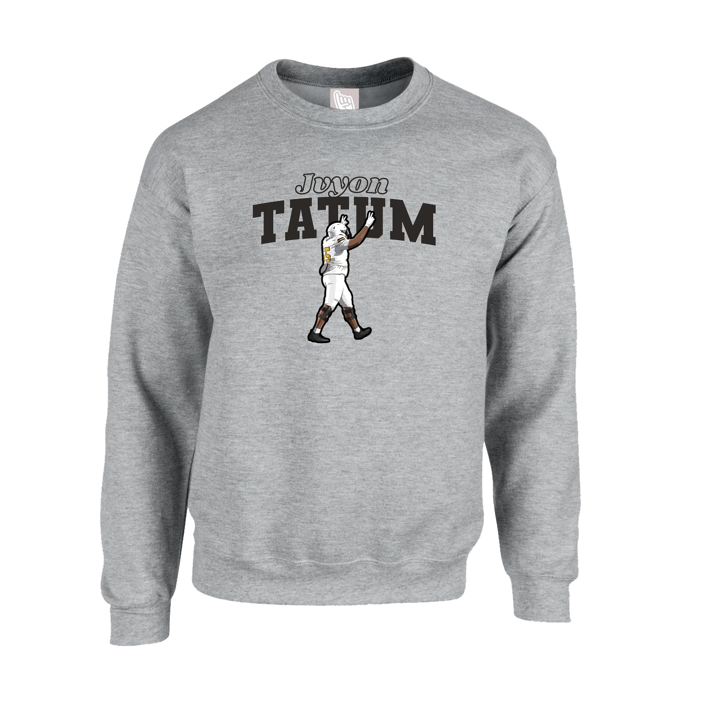 Fleece Crew — Name Arch in Grey