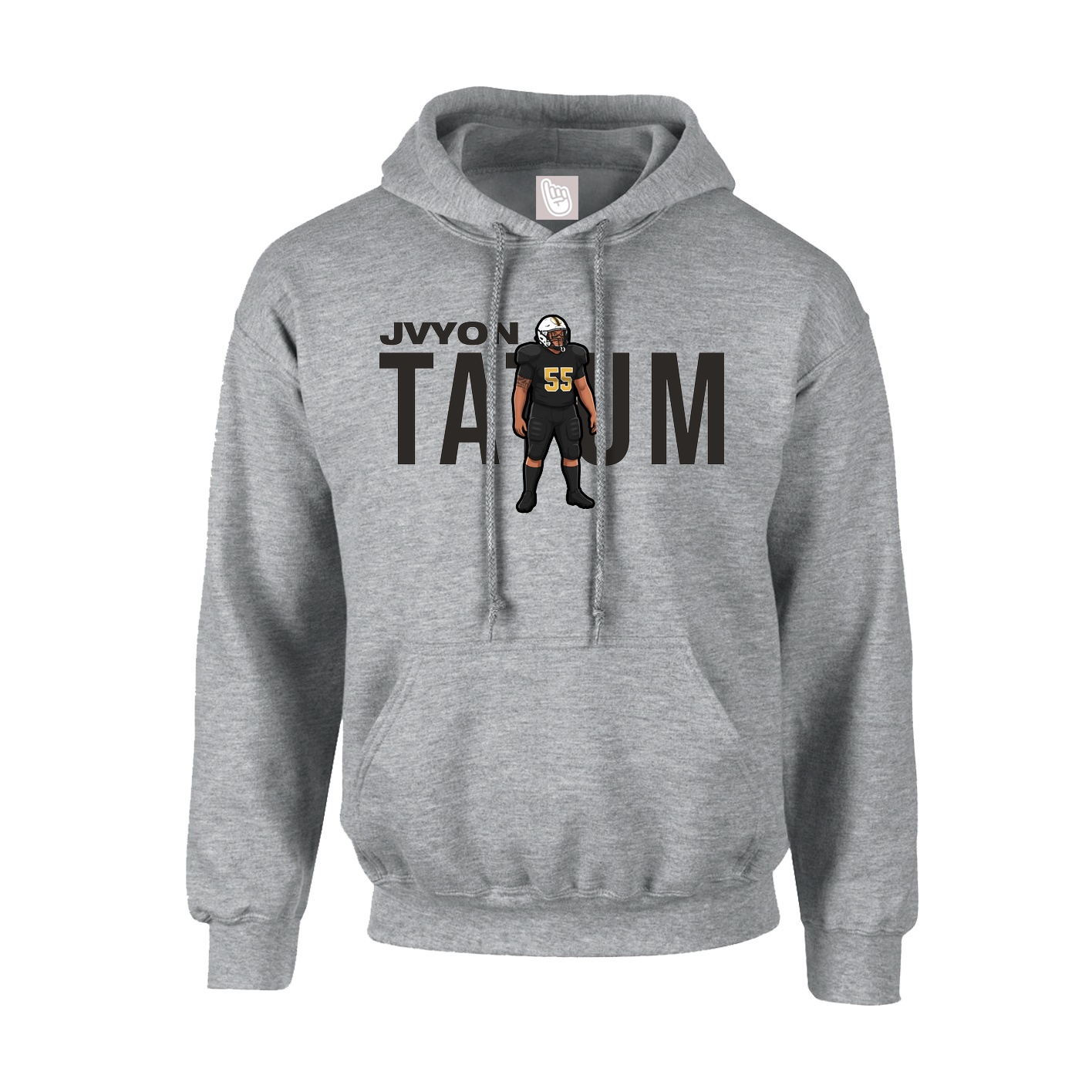 Hoodie — Player Name in Grey