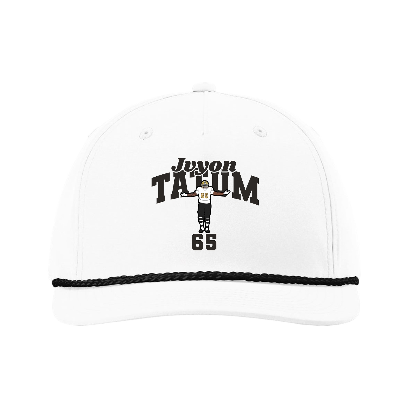 Five-Panel Classic Rope Cap — Signature Arch in White