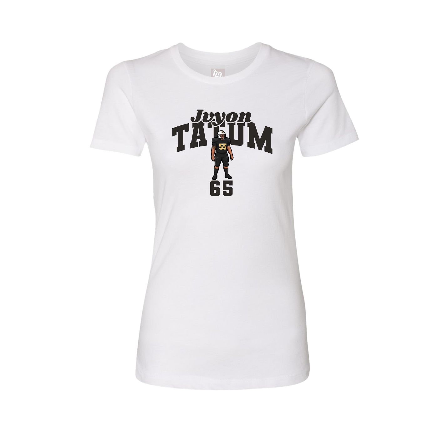 Fitted Women's Tee — Signature Arch in White