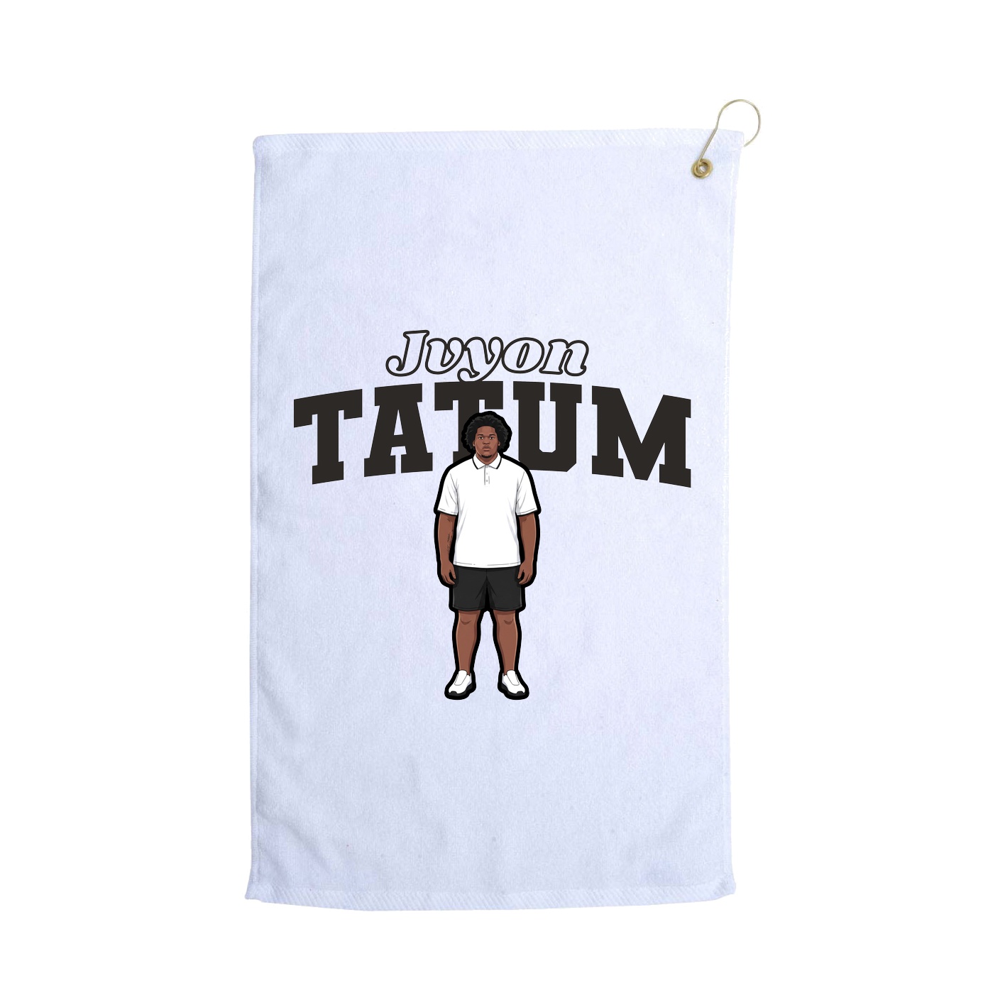 Golf Towel — Name Arch in White