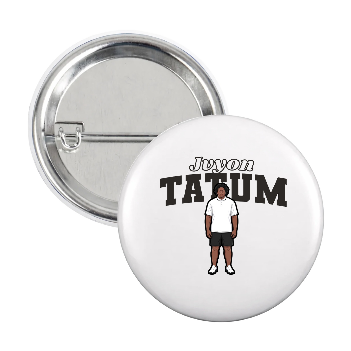 Game Day Button — Name Arch in White