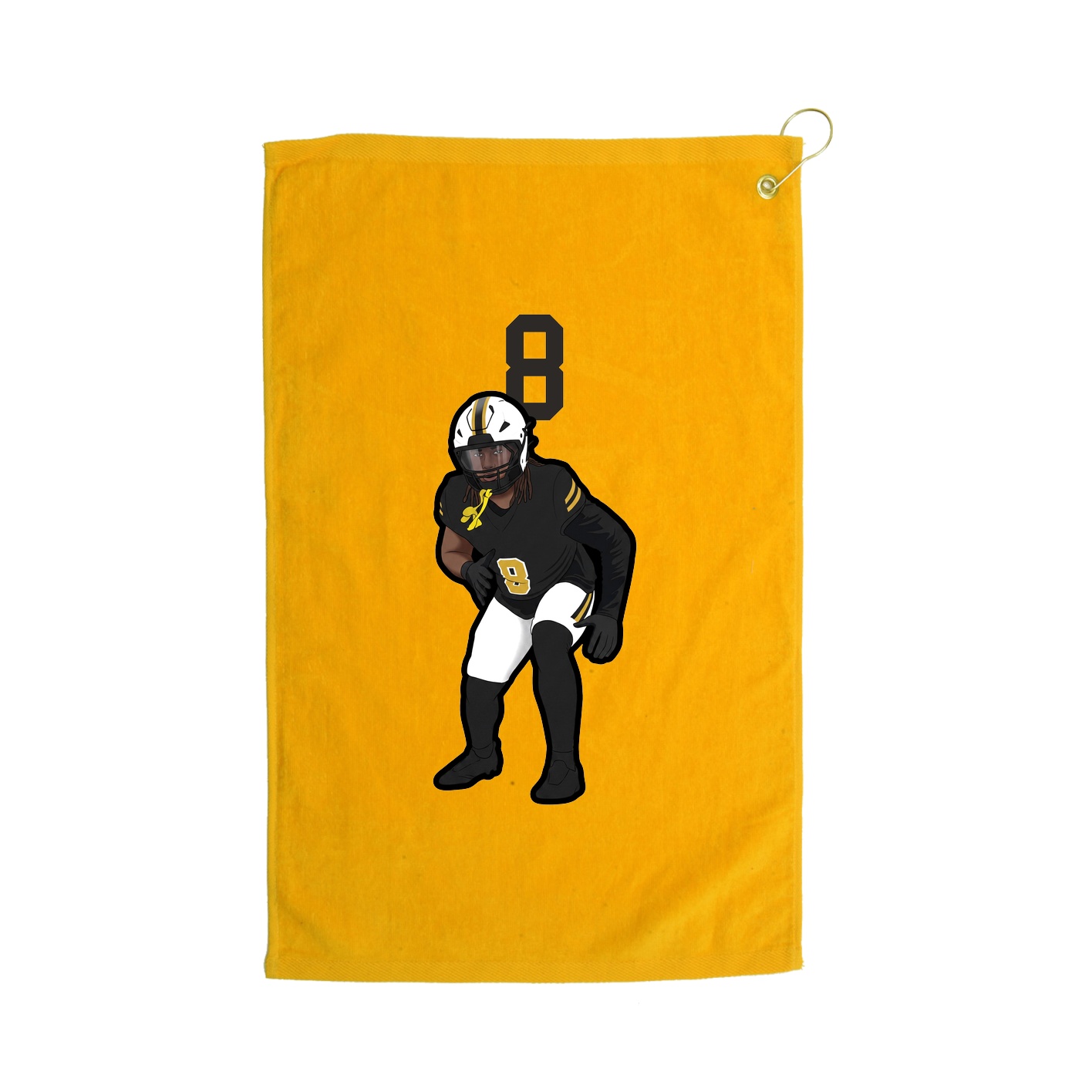 Golf Towel — Number Top in Gold