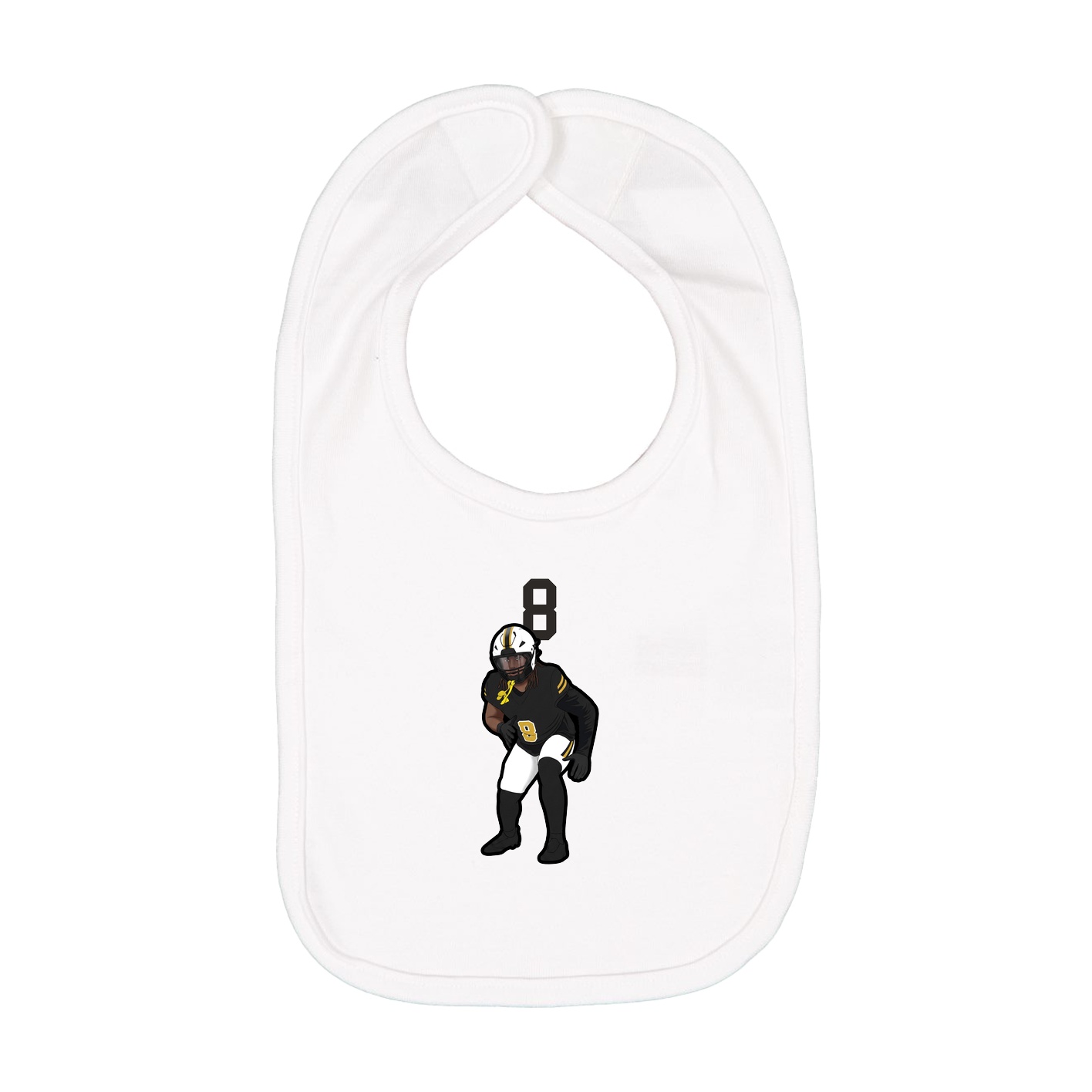 Infant Bib — Number Top in White