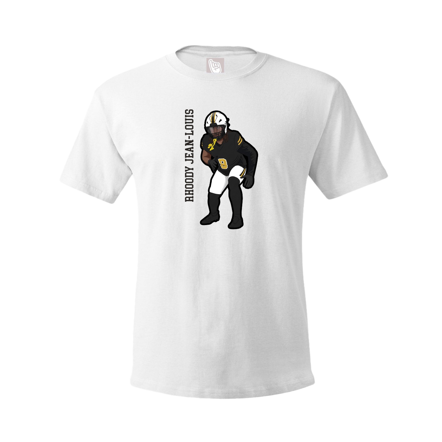 Youth Tee — Name Vertical in White