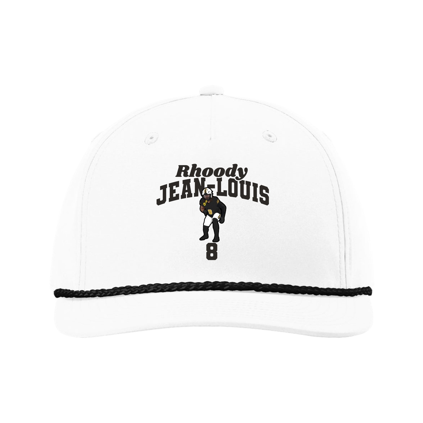 Five-Panel Classic Rope Cap — Signature Arch in White
