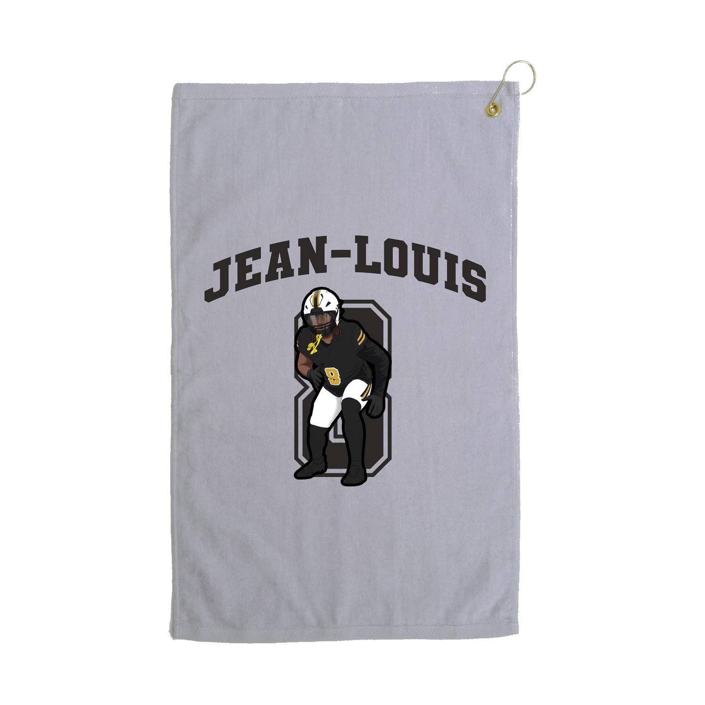 Golf Towel — Number in Grey