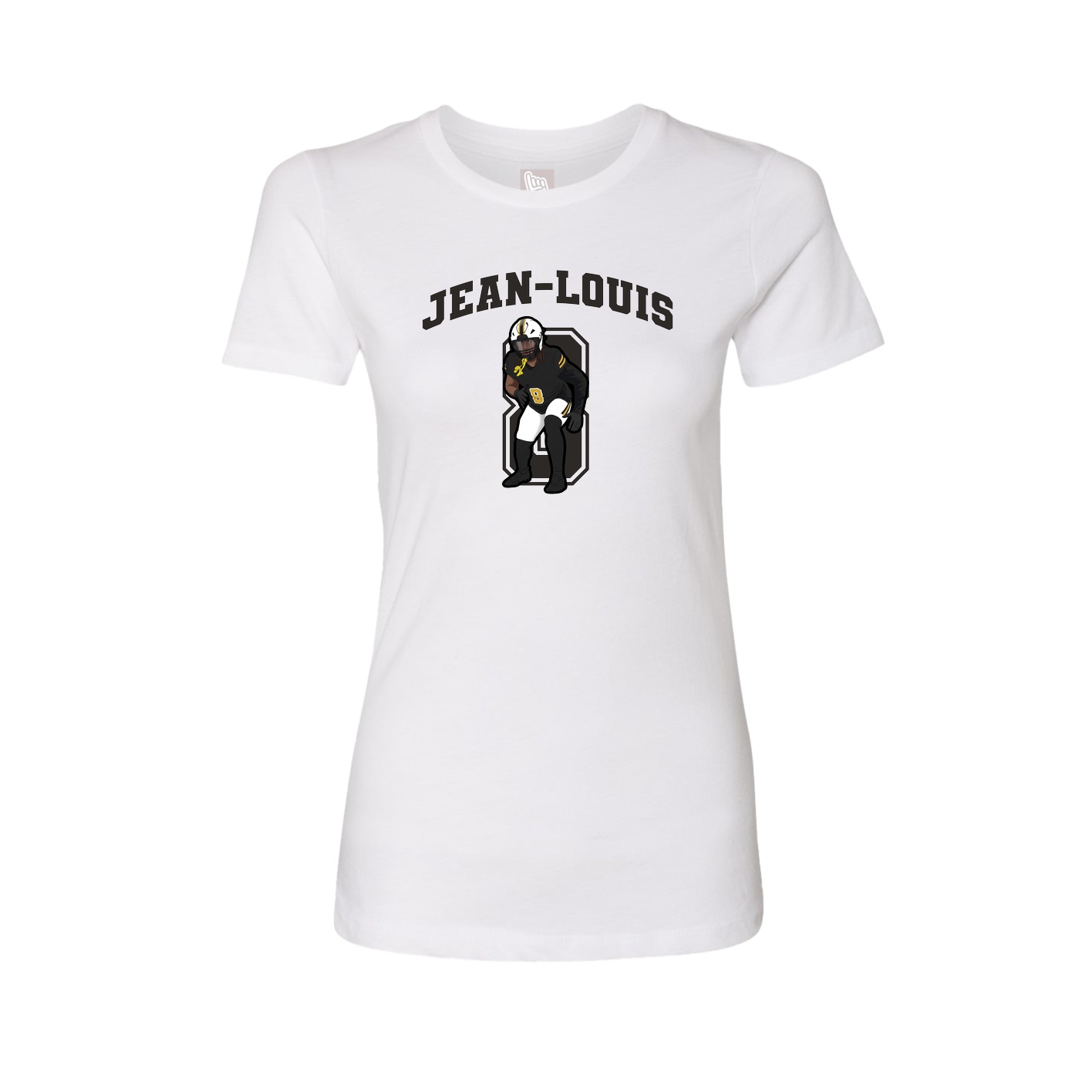 Fitted Women's Tee — Number in White