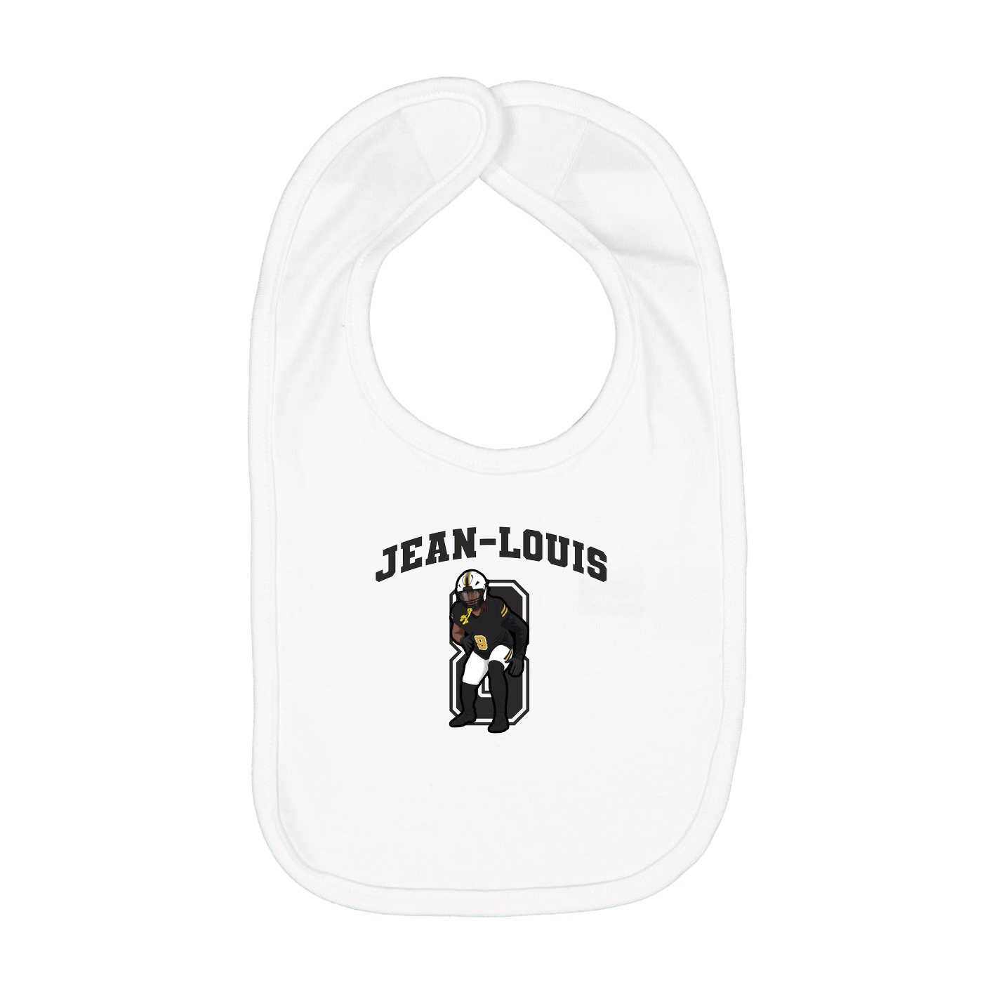 Infant Bib — Number in White