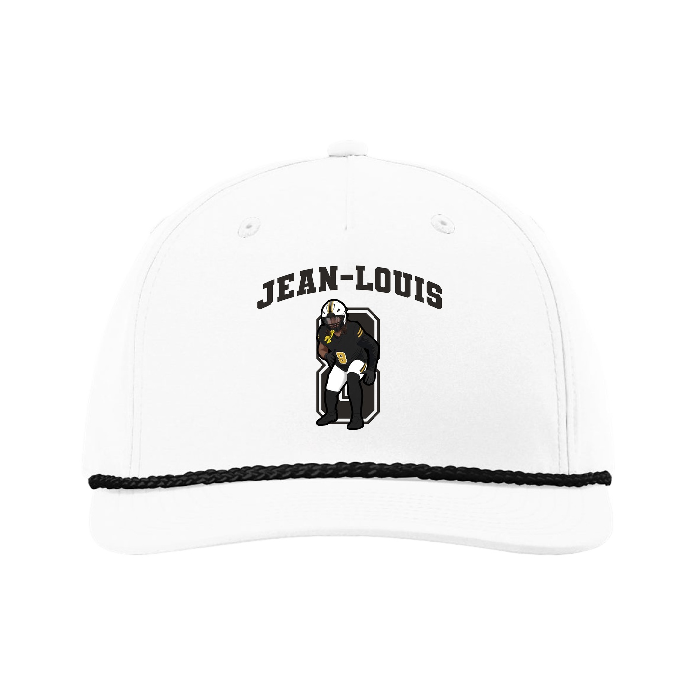 Five-Panel Classic Rope Cap — Number in White