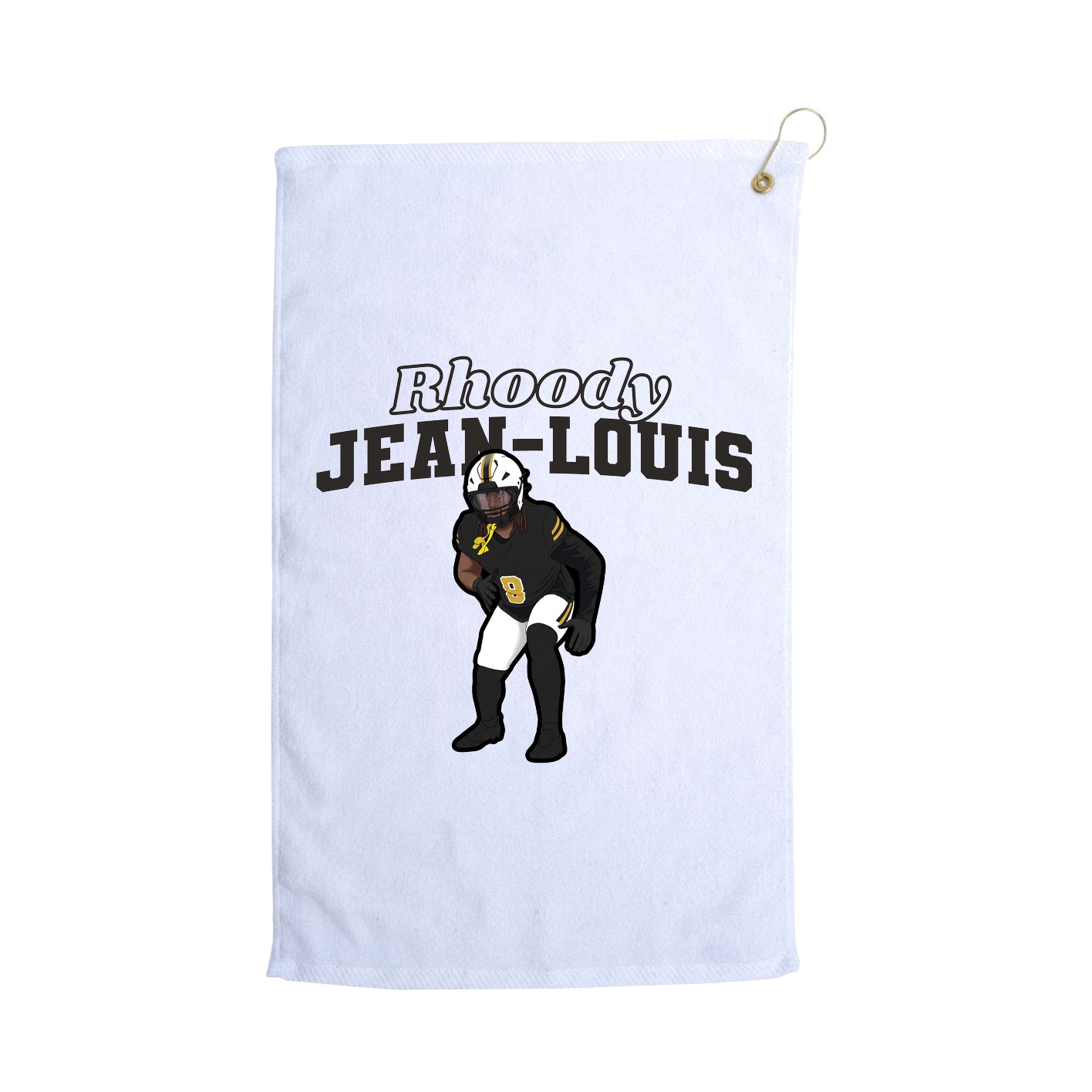 Golf Towel — Name Arch in White