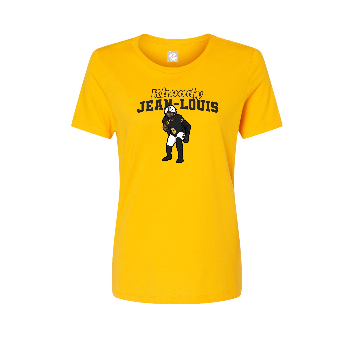 Fitted Women's Tee — Name Arch in Gold