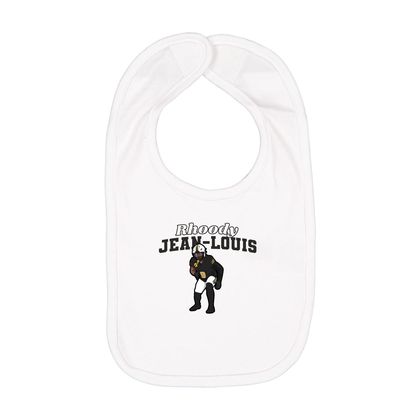 Infant Bib — Name Arch in White