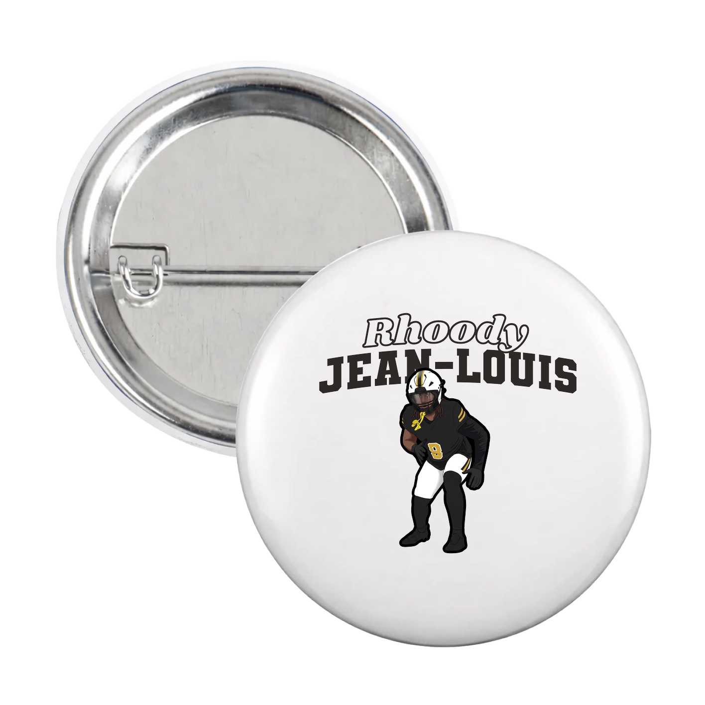 Game Day Button — Name Arch in White