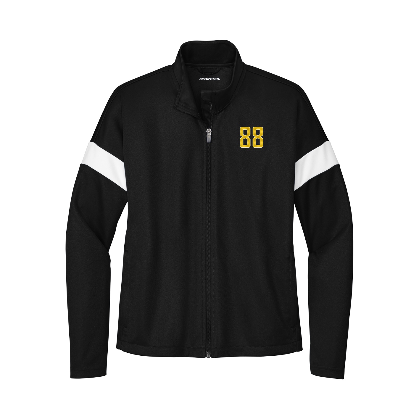 Womens Team Travel Full-Zip Jacket — Front Shirsy in Black/White