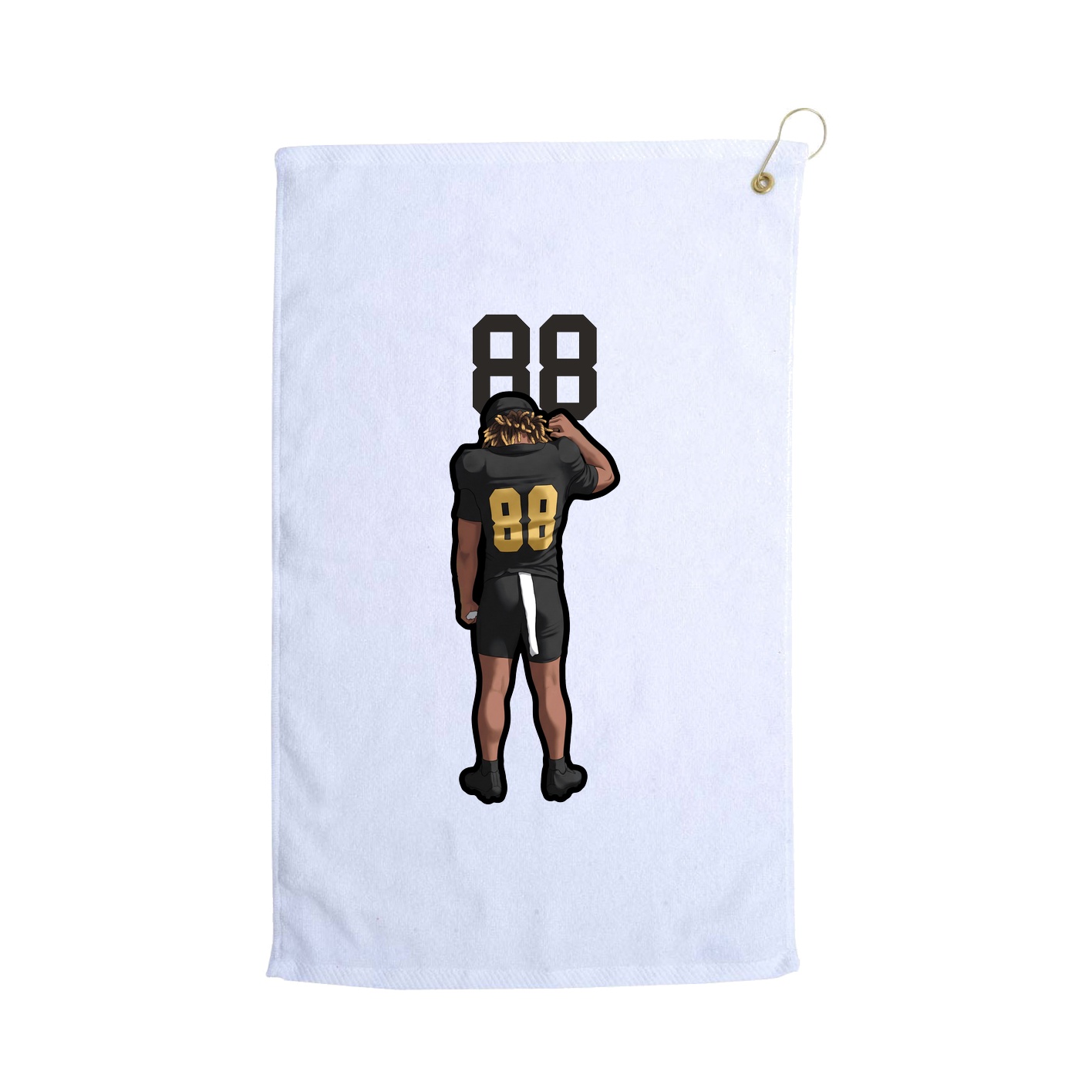 Golf Towel — Number Top in White