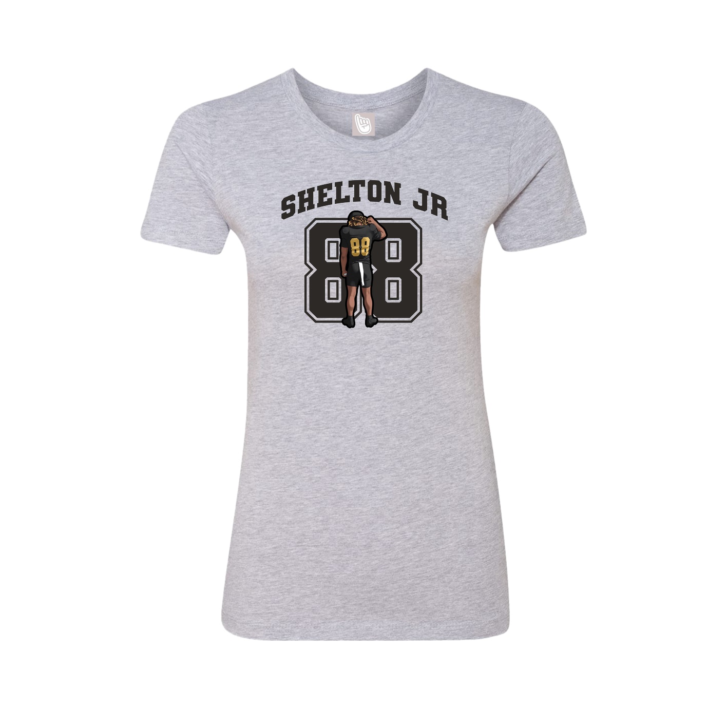 Fitted Women's Tee — Number in Grey