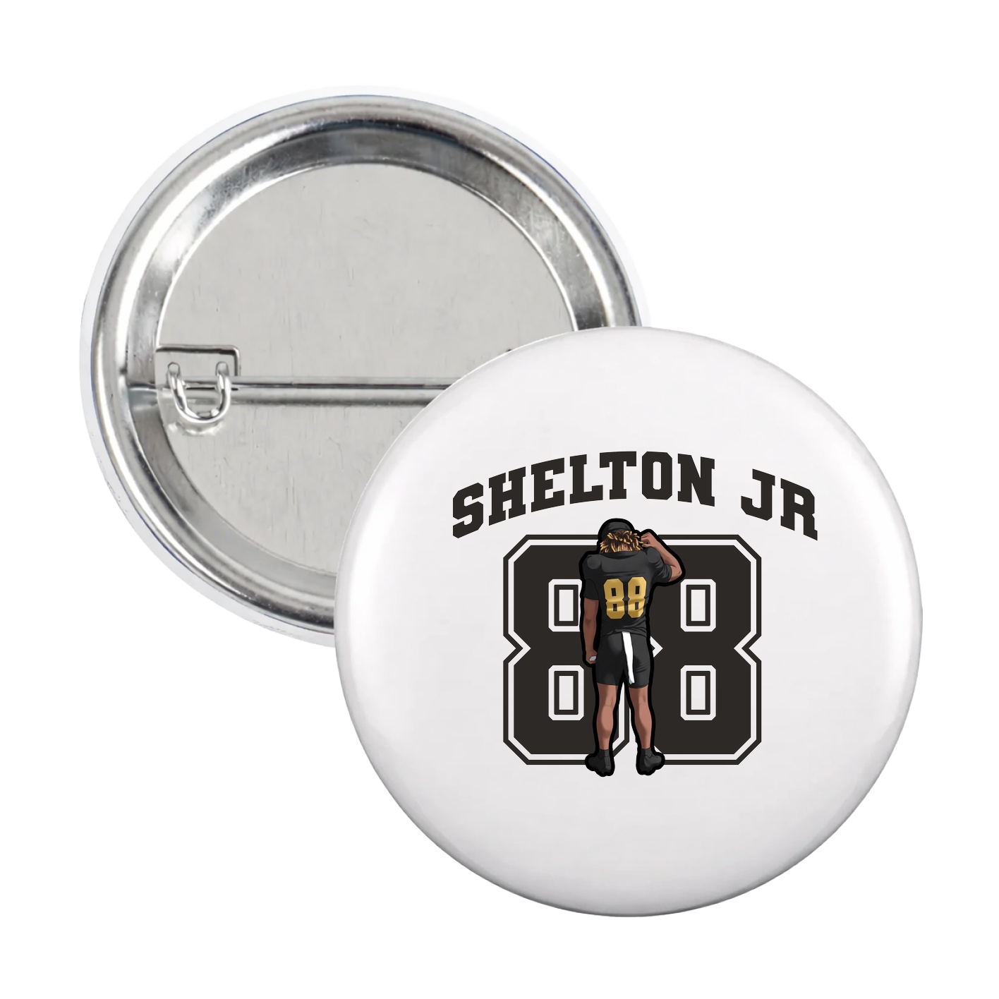 Game Day Button — Number in White