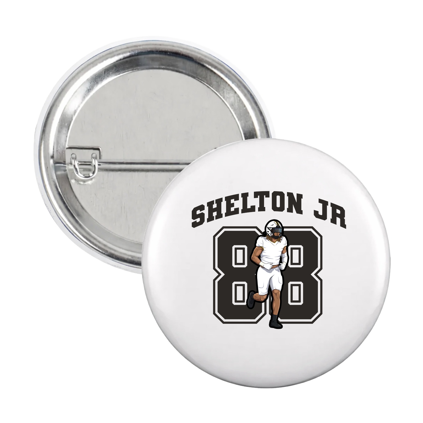 Game Day Button — Number in White