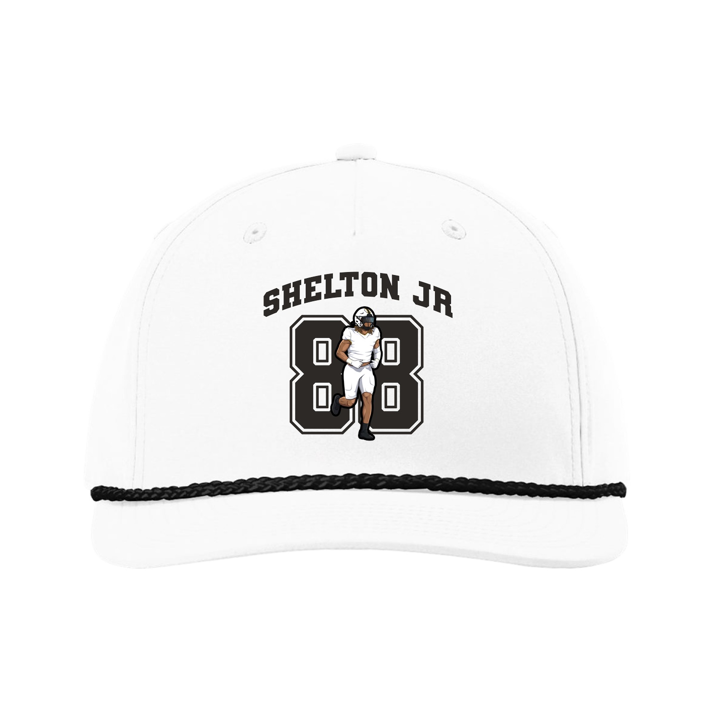 Five-Panel Classic Rope Cap — Number in White