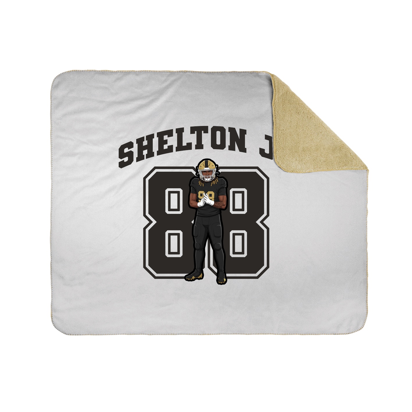 Throw Blanket — Number in White