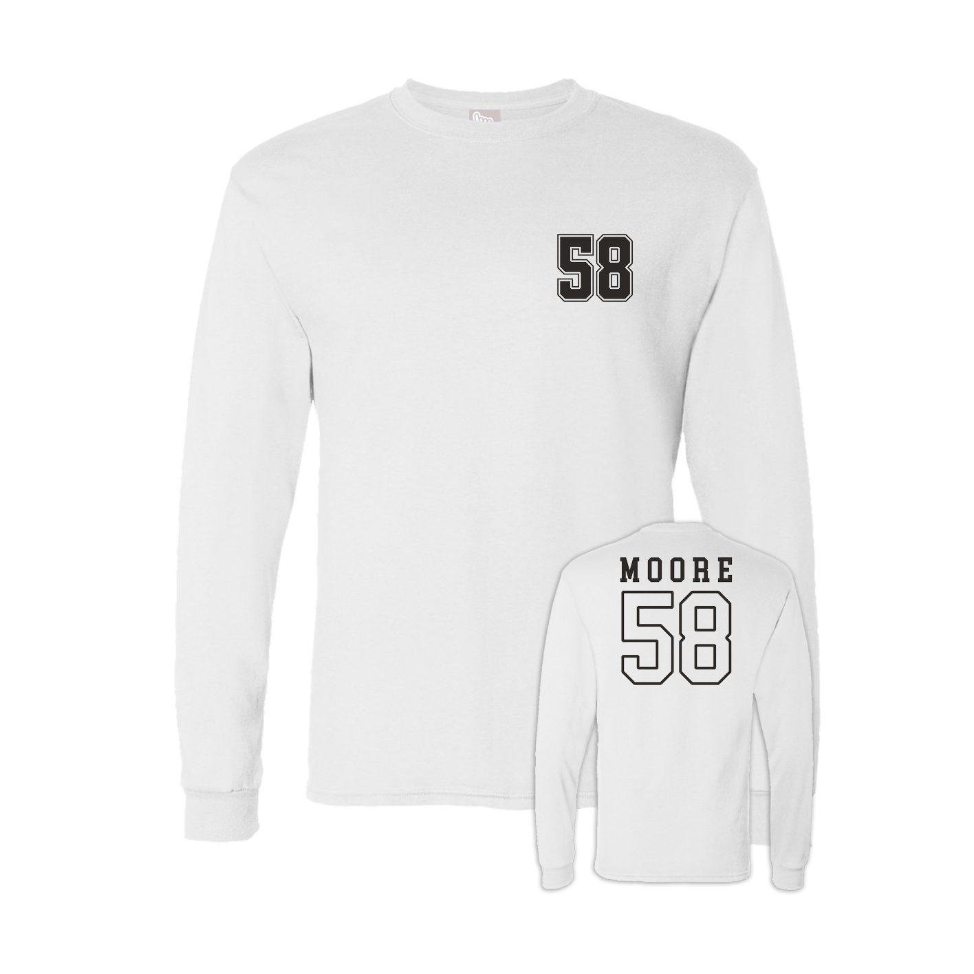 Long Sleeve Tee — Chest Back in White